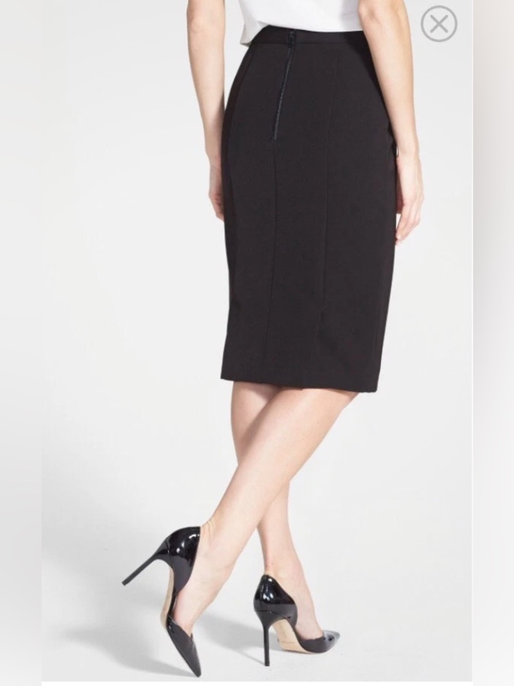Pink Tartan Tech Black Pencil Skirt - Sleek Office Staple- Double Slit